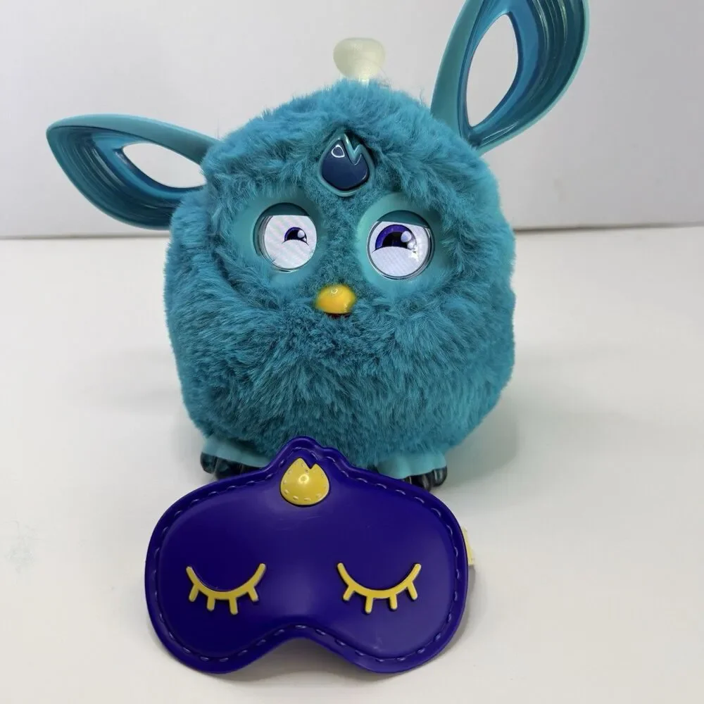 Furby Connect Teal Blue with Sleep Mask Bluetooth 2016 Hasbro TESTED WORKS